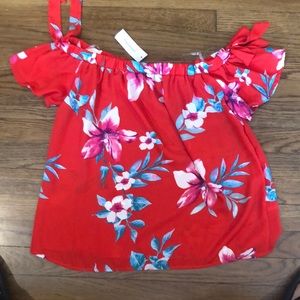 floral off the shoulder top from Francesca’s